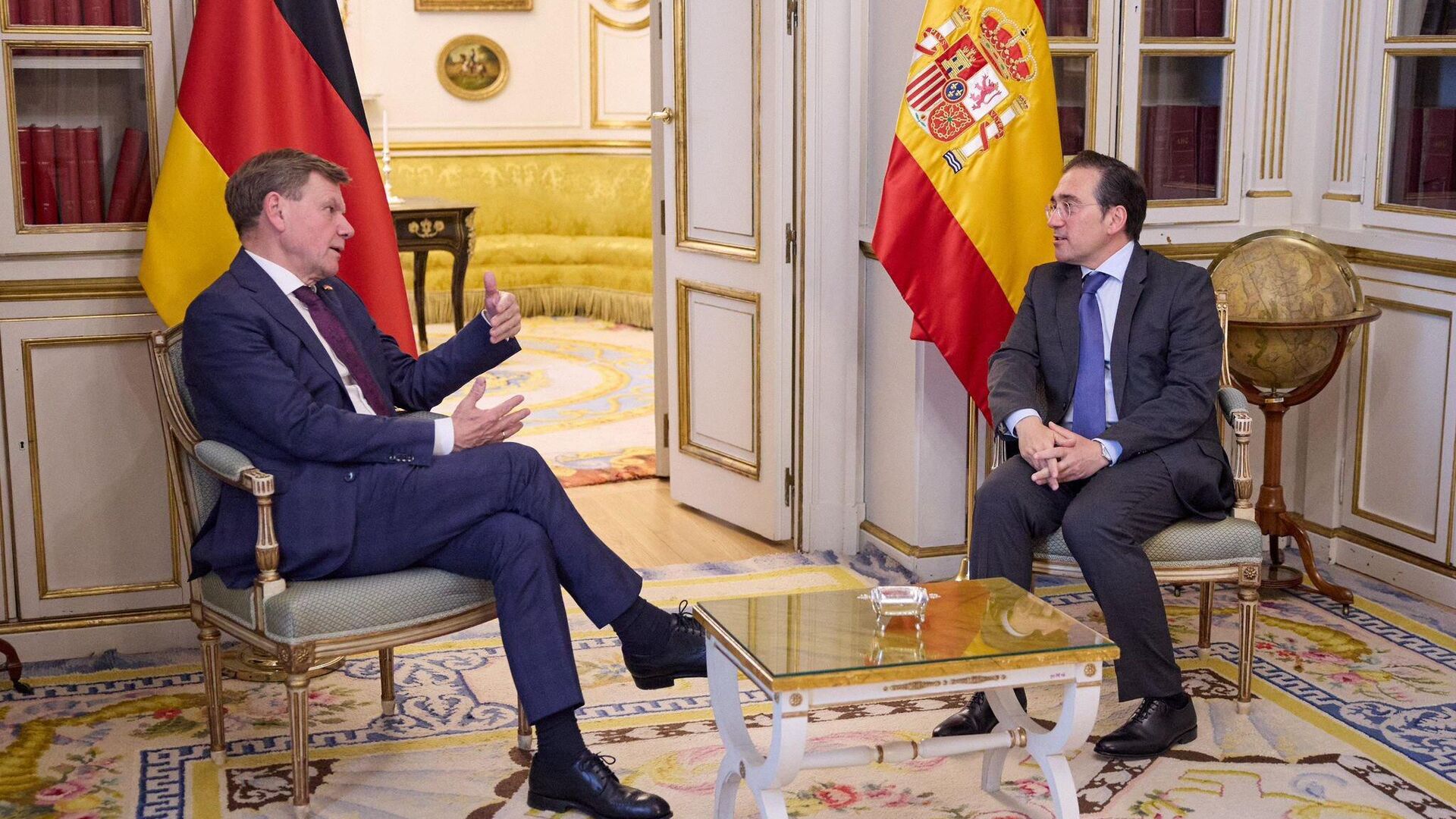 Los ministros de Exteriores de Alemania y España, Johann Wadephul y José Manuel Albares, reunidos en Madrid Los ministros de Exteriores de Alemania y España, Johann Wadephul y José Manuel Albares, reunidos en Madrid - Sputnik Mundo, 1920, 28.05.2025