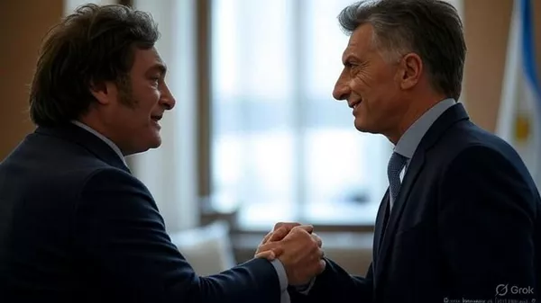 Javier Milei y Mauricio Macri (imagen hecha por IA) - Sputnik Mundo