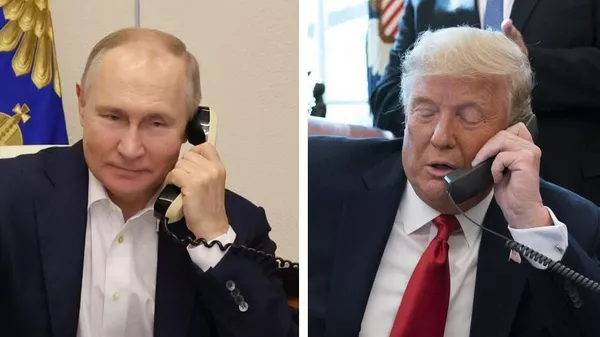 El presidente ruso, Vladímir Putin, y el presidente estadounidense, Donald Trump - Sputnik Mundo