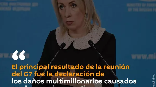 La conclusión clave de la cumbre G7 es el reconocimiento de los perjuicios por las sanciones antirrusas, declaró la portavoz del Ministerio de Exteriores ruso, María Zajárova - Sputnik Mundo
