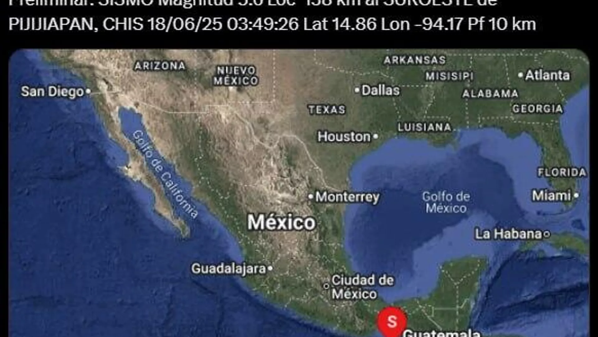Registran un terremoto de magnitud 5,6 frente a las costas de México - Sputnik Mundo, 1920, 18.06.2025
