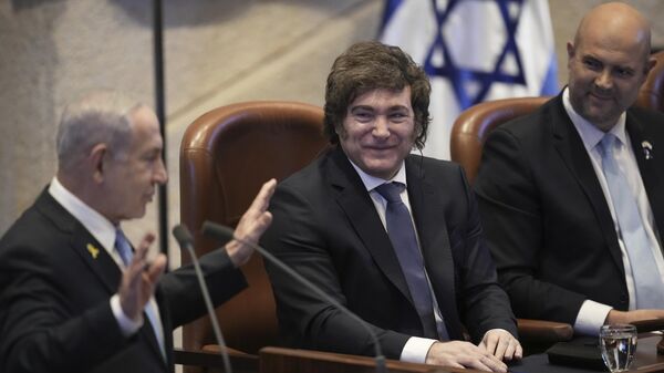 El presidente de Argentina, Javier Milei, en su viaje a Israel. - Sputnik Mundo