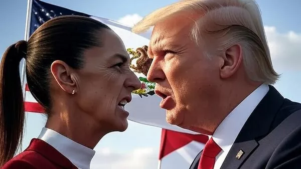 Sheibaum y Trump enfrentados - Sputnik Mundo