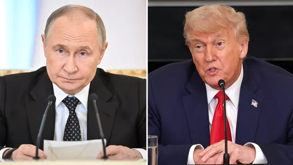 El presidente ruso, Vladímir Putin, y el presidente estadounidense, Donald Trump - Sputnik Mundo