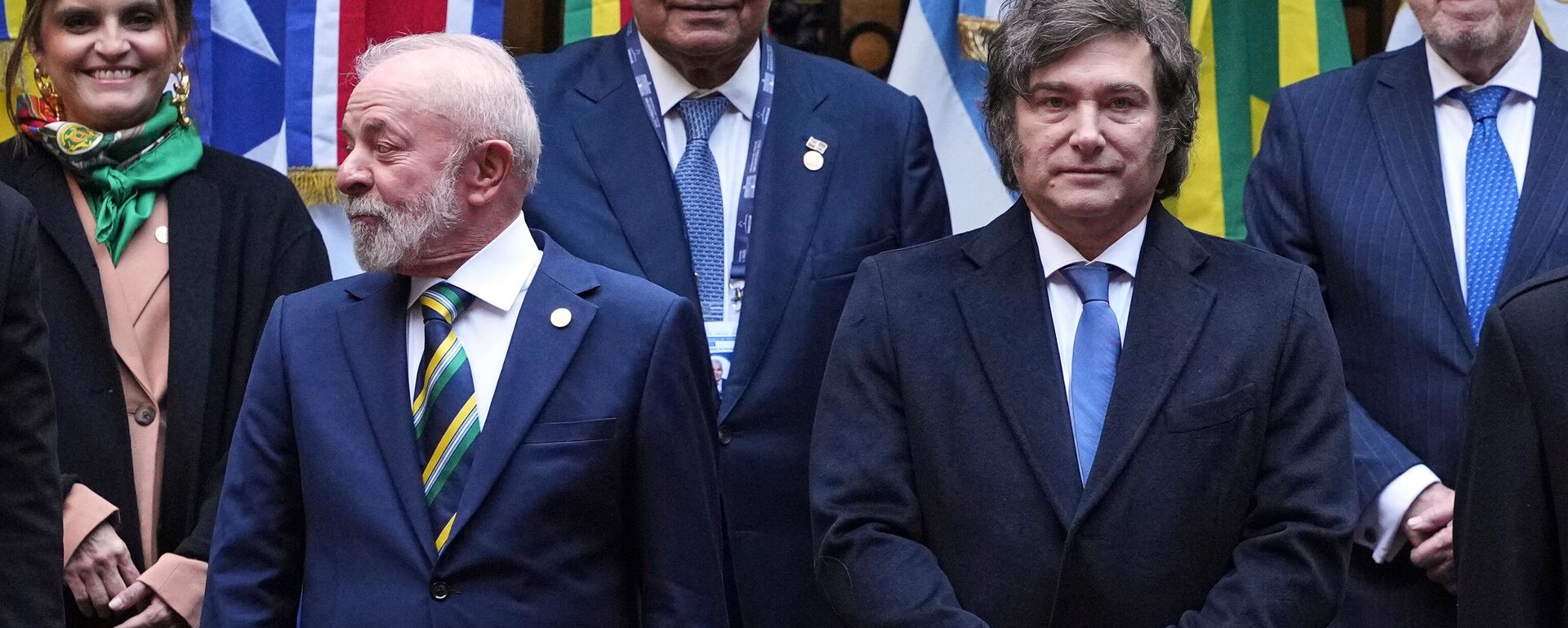 Los presidentes de Brasil, Luiz Inácio Lula da Silva, y de Argentina, Javier Milei. - Sputnik Mundo, 1920, 17.10.2025