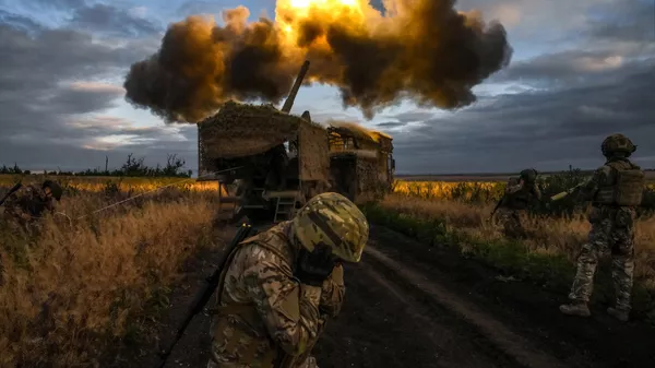 Soldados rusos en la zona de la operación militar especial en Ucrania - Sputnik Mundo