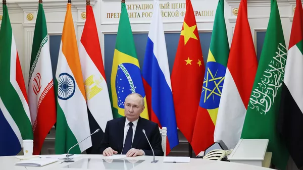 Vladímir Putin, presidente de Rusia, durante la XVII Cumbre de los BRICS - Sputnik Mundo