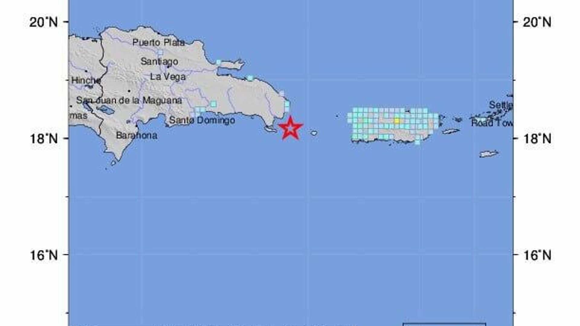 Registran un terremoto de magnitud 5,7 al este de República Dominicana Registran un terremoto de magnitud 5,7 al este de República Dominicana - Sputnik Mundo, 1920, 05.08.2025