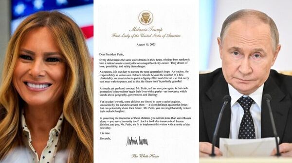Trump publica una carta de su esposa Melania dirigida a Putin en la que le insta a proteger a los niños - Sputnik Mundo