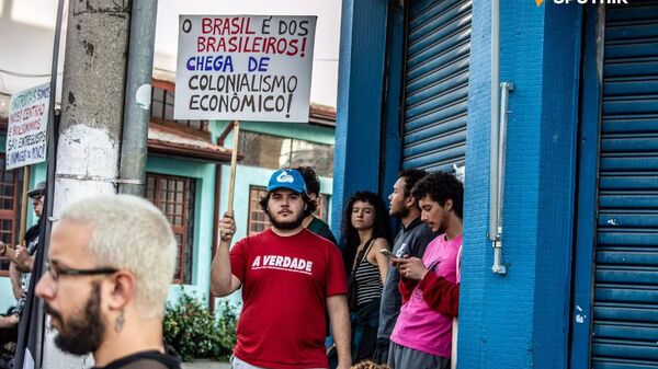 🪧 Protestan frente al consulado estadounidense en Brasil por Palestina - Sputnik Mundo