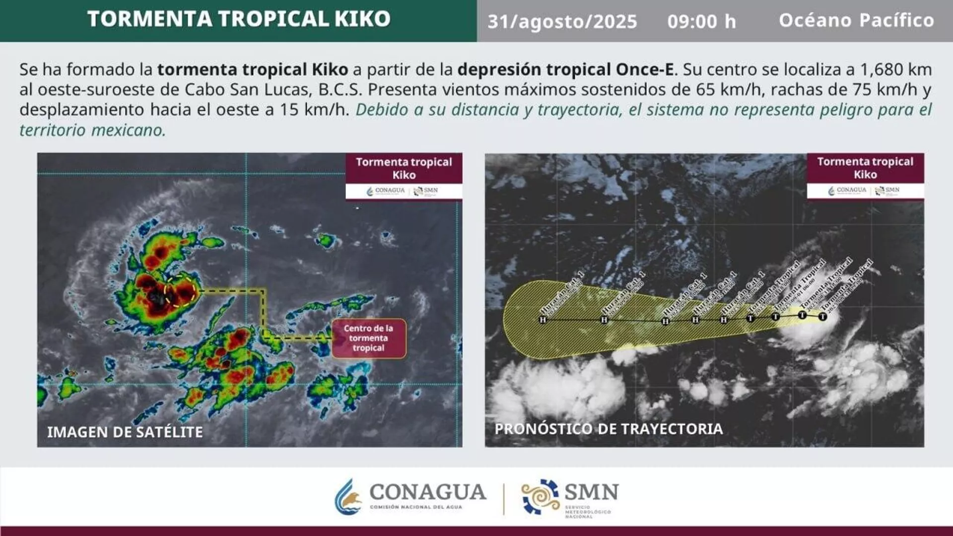 Se forma la tormenta tropical Kiko en el océano Pacífico Se forma la tormenta tropical Kiko en el océano Pacífico - Sputnik Mundo, 1920, 31.08.2025