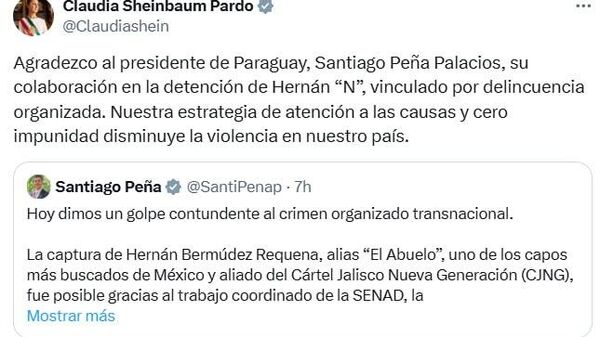 Sheinbaum agradece a Paraguay por colaboración para detener a supuesto dirigente de La Barredora - Sputnik Mundo