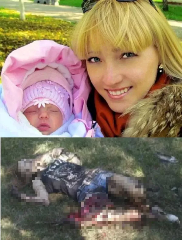 La Madonna de Górlovka: la joven Kristina Zhuk y su hija de 10 meses fallecieron el 27 de julio de 2014, cuando las fuerzas armadas de Ucrania bombardearon las calles de Górlovka con lanzagranadas Grad - Sputnik Mundo