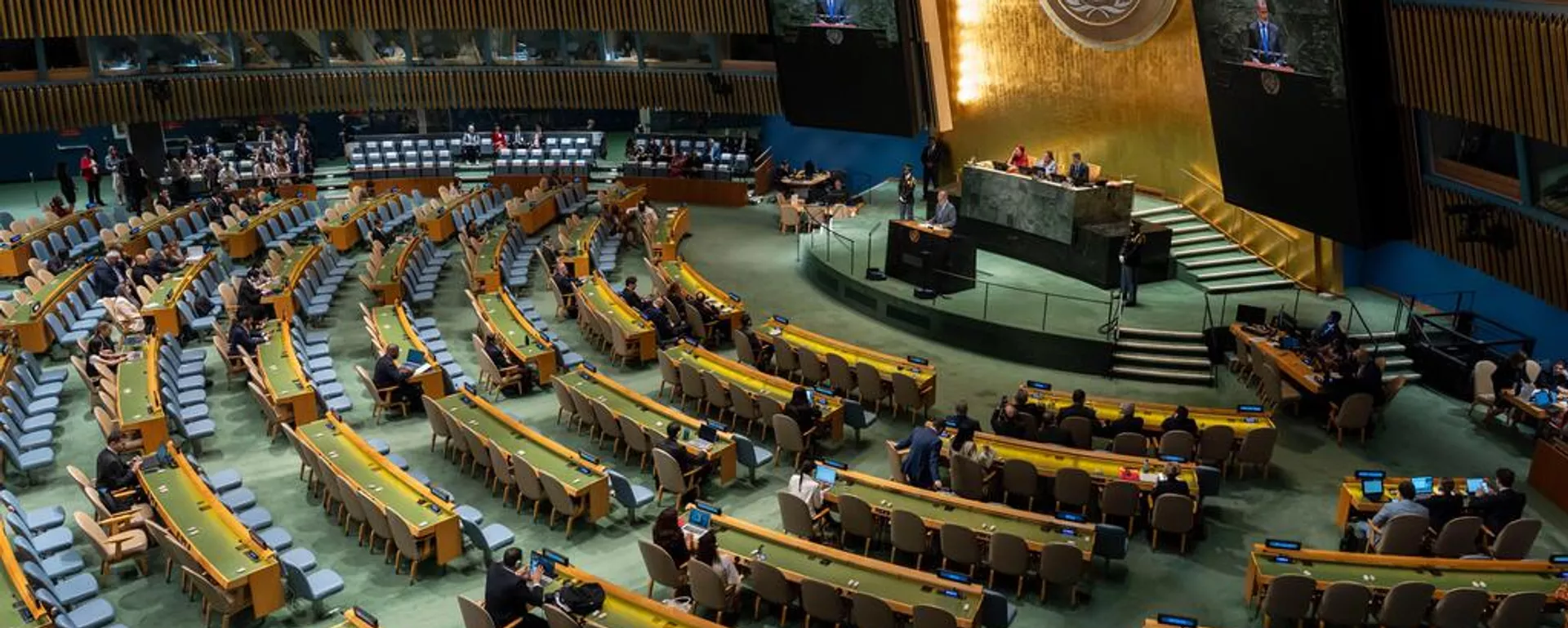 El rey Felipe VI de España pronuncia un discurso en la 80.ª sesión de la Asamblea General de las Naciones Unidas, el miércoles 24 de septiembre de 2025, en la sede de la ONU. - Sputnik Mundo, 1920, 08.04.2026