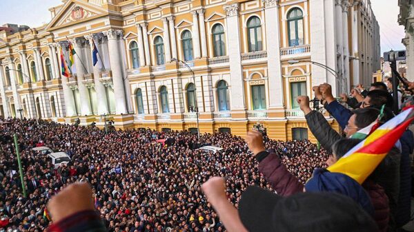 Luis Arce, presidente de Bolivia, en Palacio Quemado Luis Arce, presidente de Bolivia, en Palacio Quemado - Sputnik Mundo