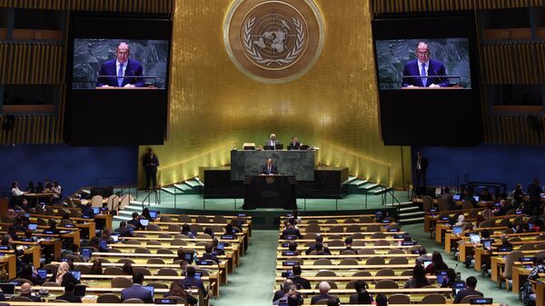 Una sesión de la Asamblea General de la ONU - Sputnik Mundo