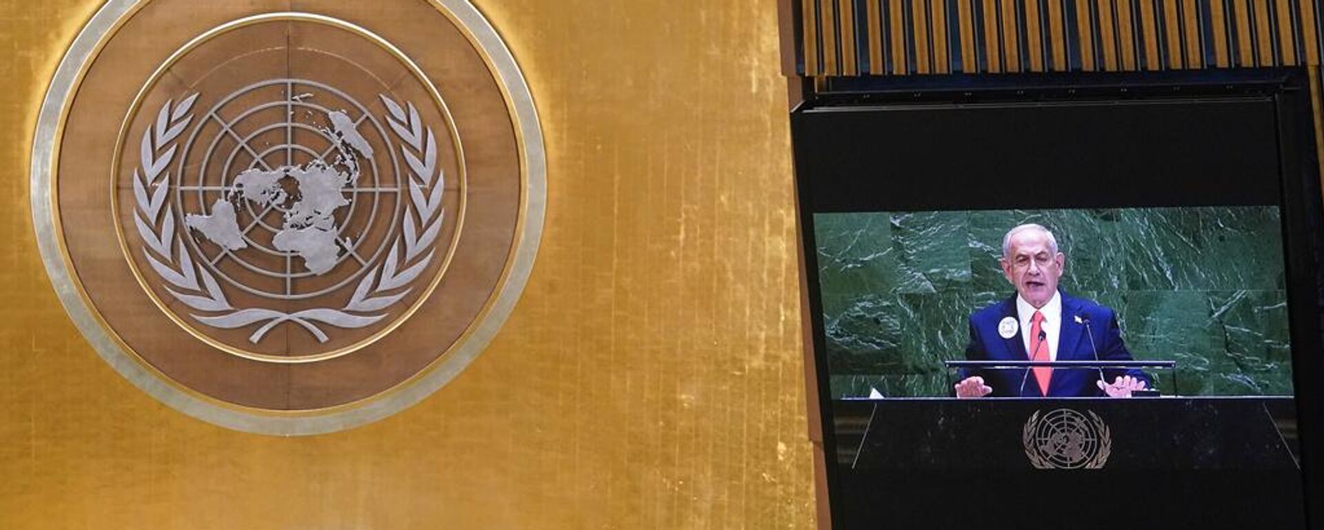 El primer ministro israelí, Benjamín Netanyahu, en la 80° Asamblea General de la ONU El primer ministro israelí, Benjamín Netanyahu, en la 80° Asamblea General de la ONU - Sputnik Mundo, 1920, 27.09.2025