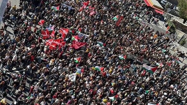 Alrededor de 40 elementos de seguridad resultaron heridos durante la protesta en Roma a favor de Palestina - Sputnik Mundo