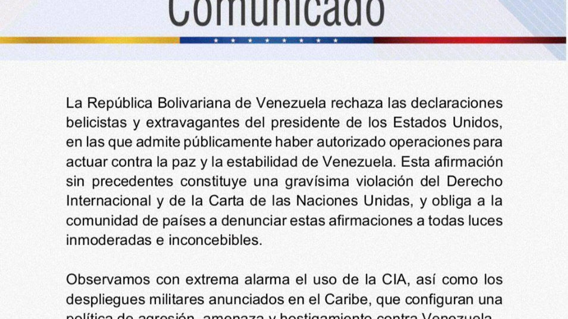 Venezuela acusa a EEUU de querer adueñarse de sus recursos petroleros Venezuela acusa a EEUU de querer adueñarse de sus recursos petroleros - Sputnik Mundo, 1920, 16.10.2025