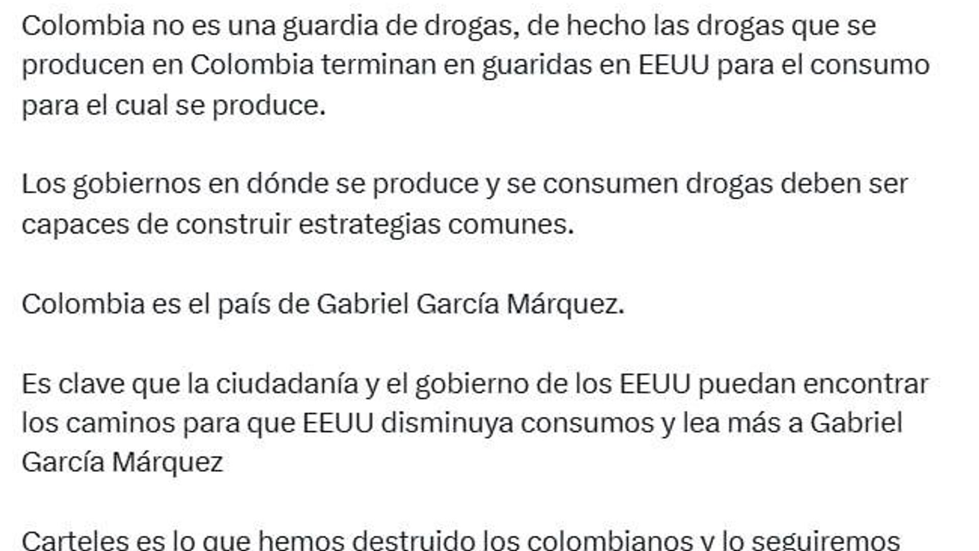 Petro le responde a Trump asegurando que Colombia no es una guarida de drogas Petro le responde a Trump asegurando que Colombia no es una guarida de drogas - Sputnik Mundo, 1920, 24.10.2025