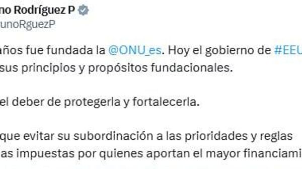 EEUU amenaza los propósitos de la ONU, afirma canciller cubano - Sputnik Mundo