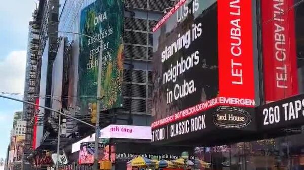 El canciller de Cuba comparte espectacular exhibido en Nueva York contra el bloqueo de EEUU - Sputnik Mundo