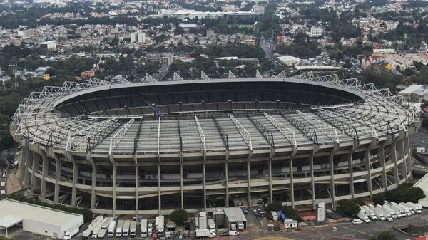 Vista aérea del Estadio Azteca en la Ciudad de México, en donde se jugarán diversos partidos de la Copa Mundial de Fútbol 2026 - Sputnik Mundo