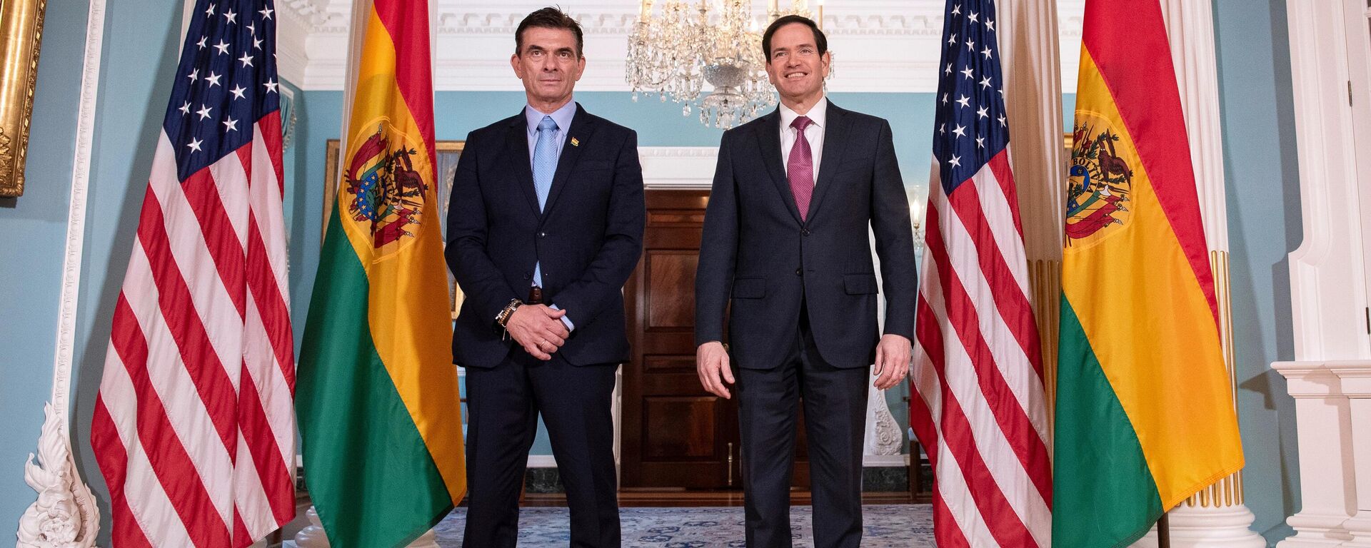 El presidente electo de Bolivia, Rodrigo Paz, y el secretario de Estado de EEUU, Marco Rubio. - Sputnik Mundo, 1920, 31.10.2025