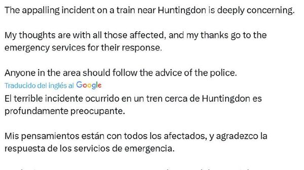 Ataque contra pasajeros en un tren de Reino Unido es profundamente preocupante, asevera Starmer - Sputnik Mundo