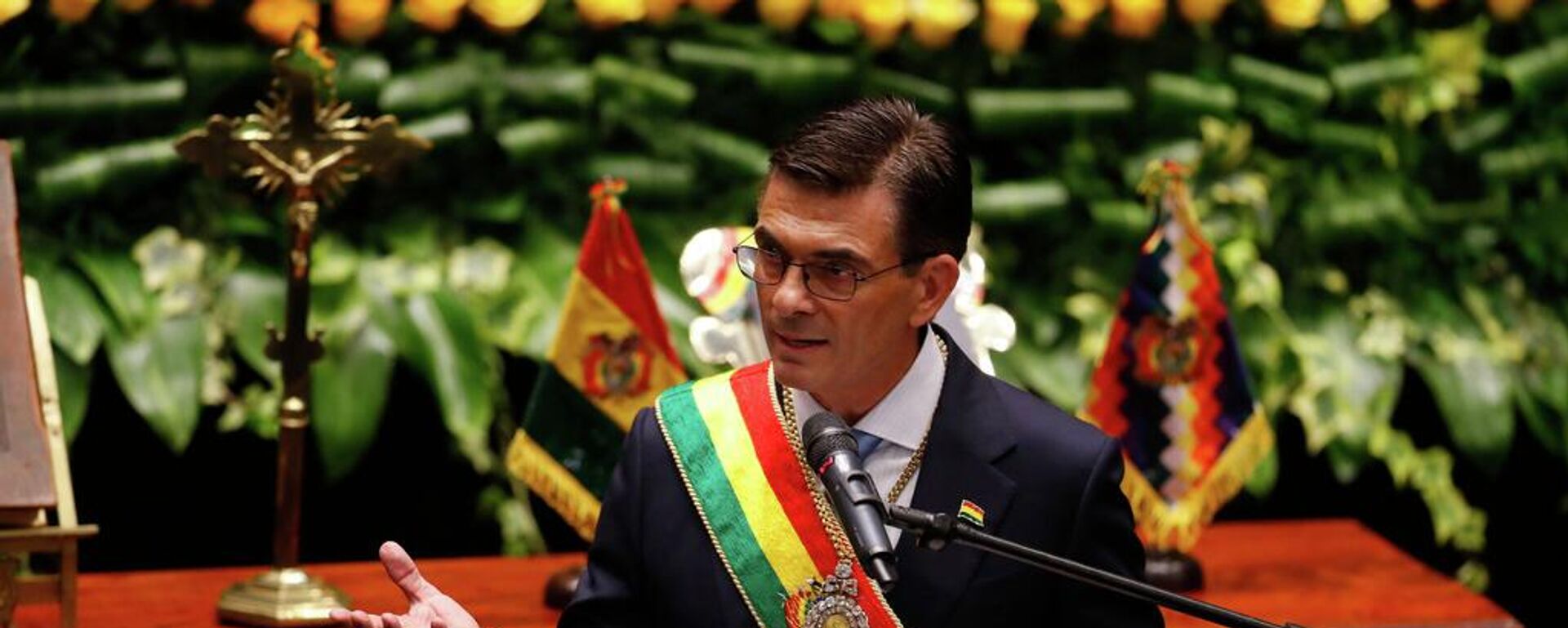 Rodrigo Paz, presidente de Bolivia, pronuncia su discurso de investidura tras jurar el cargo en una ceremonia celebrada en La Paz, Bolivia, el 8 de noviembre de 2025  - Sputnik Mundo, 1920, 08.11.2025