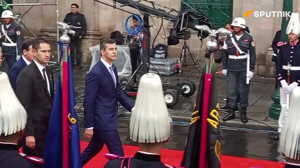 Al menos 45 dignatarios internacionales, entre ellos el mandatario argentino, Javier Milei, y el presidente paraguayo, Santiago Peña, asistieron al evento - Sputnik Mundo