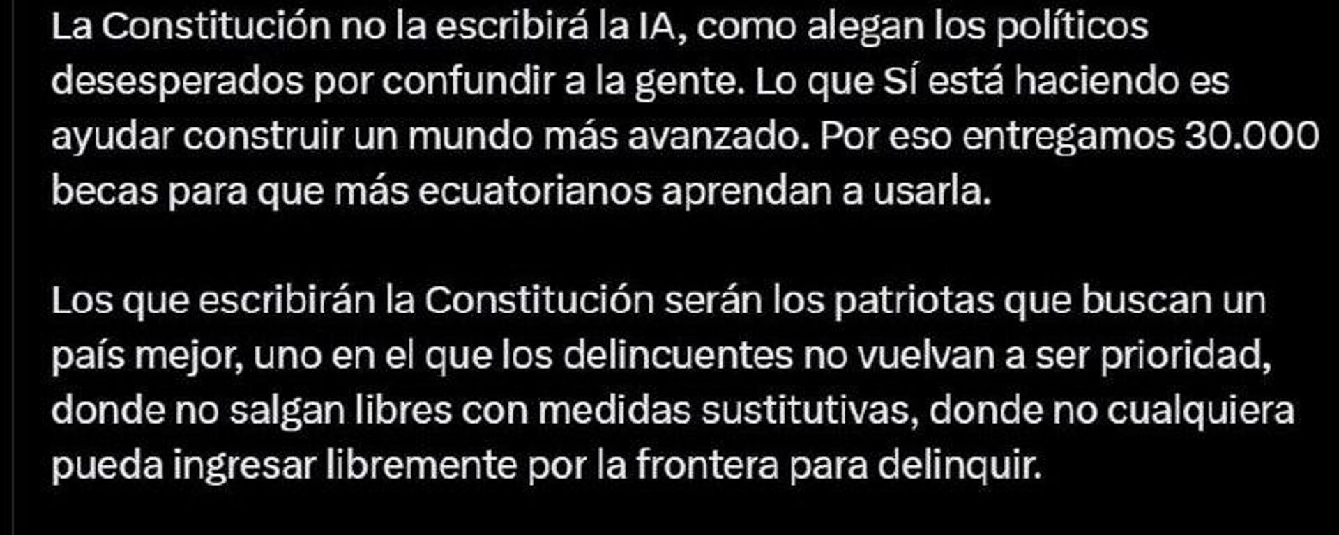 ¿La nueva Constitución de Ecuador será escrita por inteligencia artificial? Noboa lo aclara ¿La nueva Constitución de Ecuador será escrita por inteligencia artificial? Noboa lo aclara - Sputnik Mundo, 1920, 09.11.2025