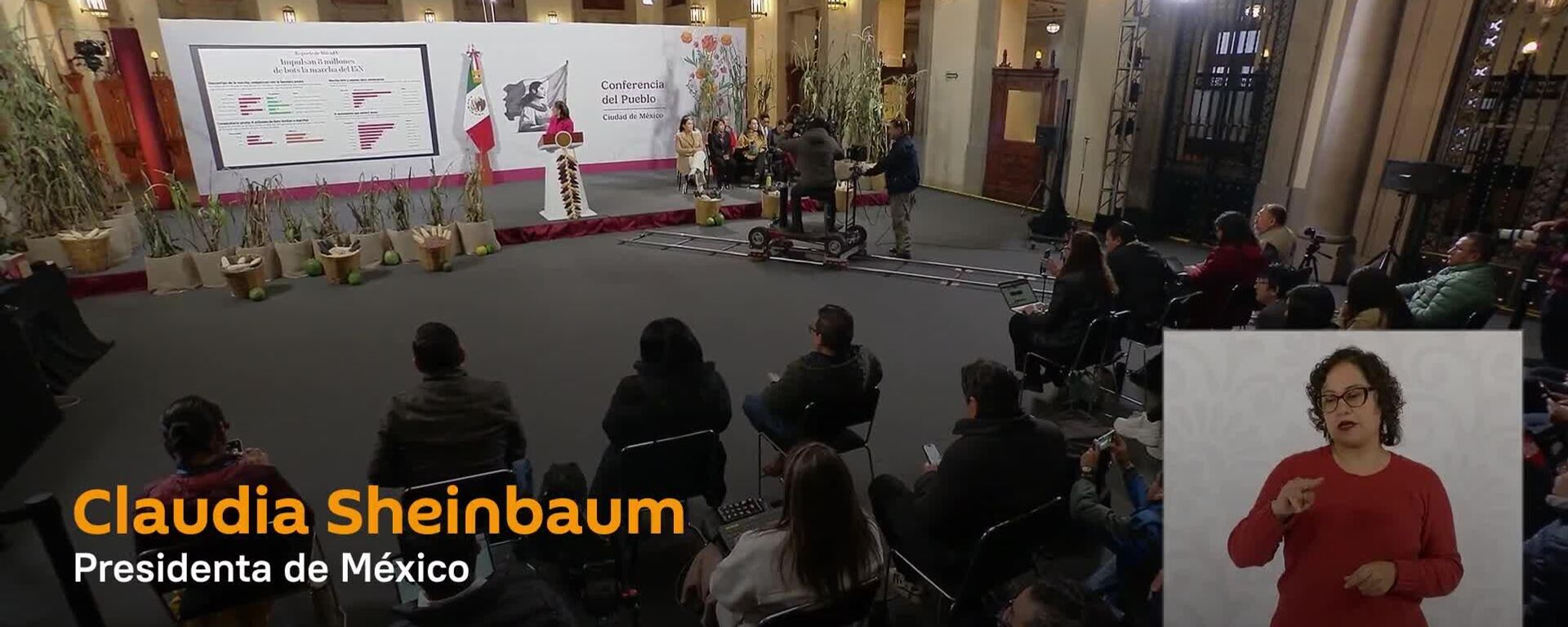 🪧 Sheinbaum asegura que la marcha de la Generación Z es un impulso promovido desde el extranjero en contra del Gobierno - Sputnik Mundo, 1920, 13.11.2025