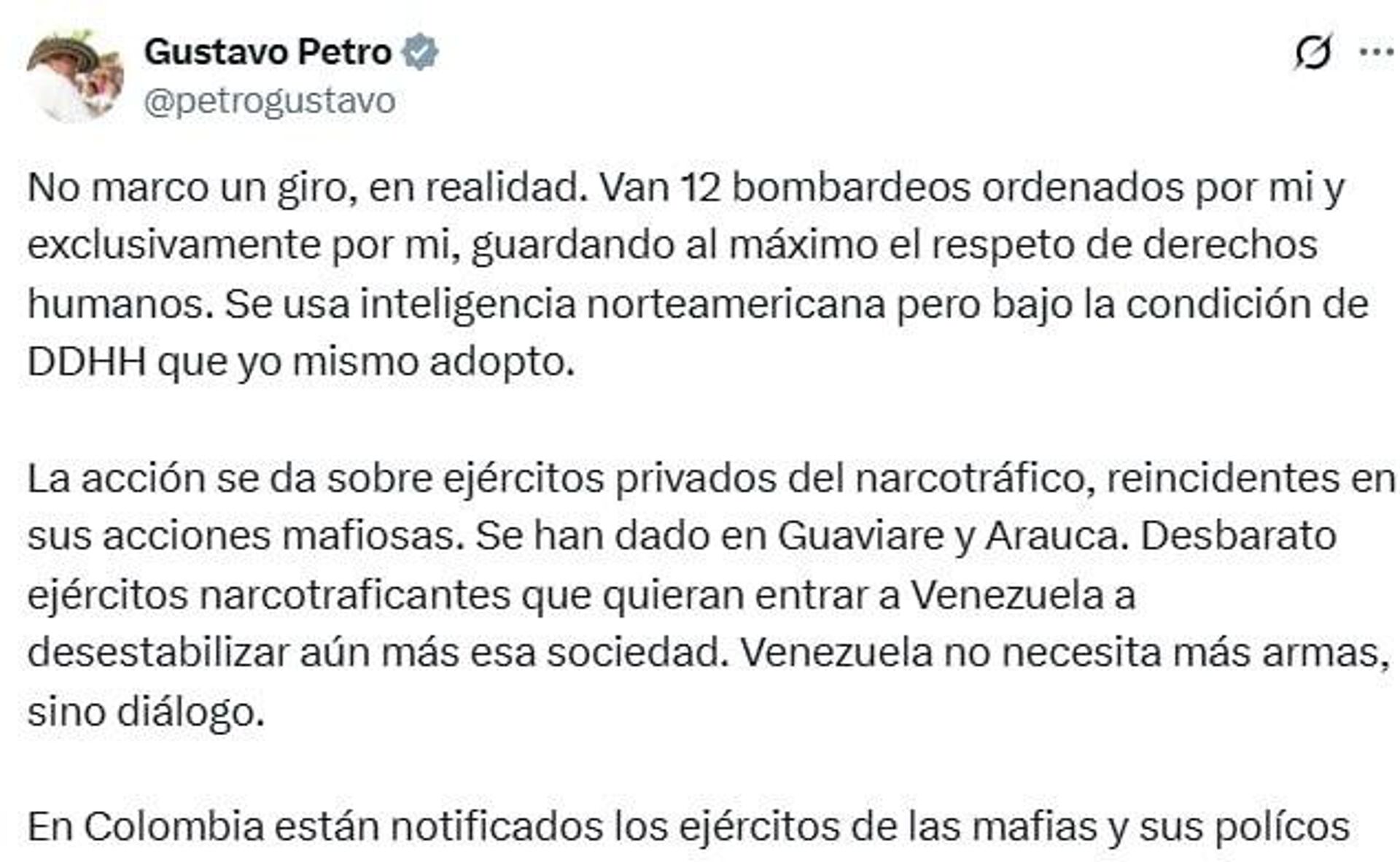 Petro ordena bombardeo contra grupo de las disidencias de las FARC en zona fronteriza con Venezuela - Sputnik Mundo, 1920, 14.11.2025