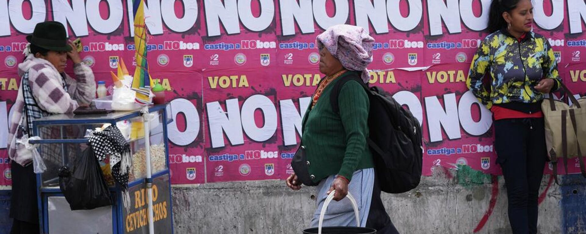 Carteles que promueven el voto por el no en el referendo en Ecuador - Sputnik Mundo, 1920, 15.11.2025