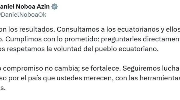 Nosotros respetamos la voluntad del pueblo ecuatoriano: Noboa se pronuncia sobre resultados de la jornada electoral - Sputnik Mundo