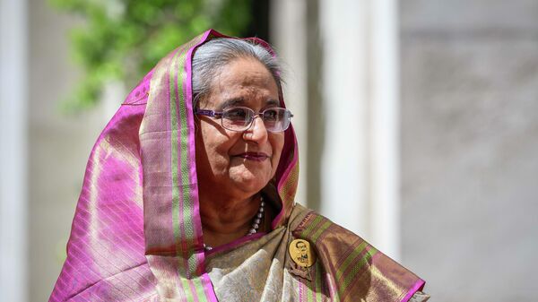 Sheikh Hasina, la ex primera ministra de Bangladesh, se reúne con la primera ministra italiana, el 25 de julio de 2023 en Roma, Italia  - Sputnik Mundo