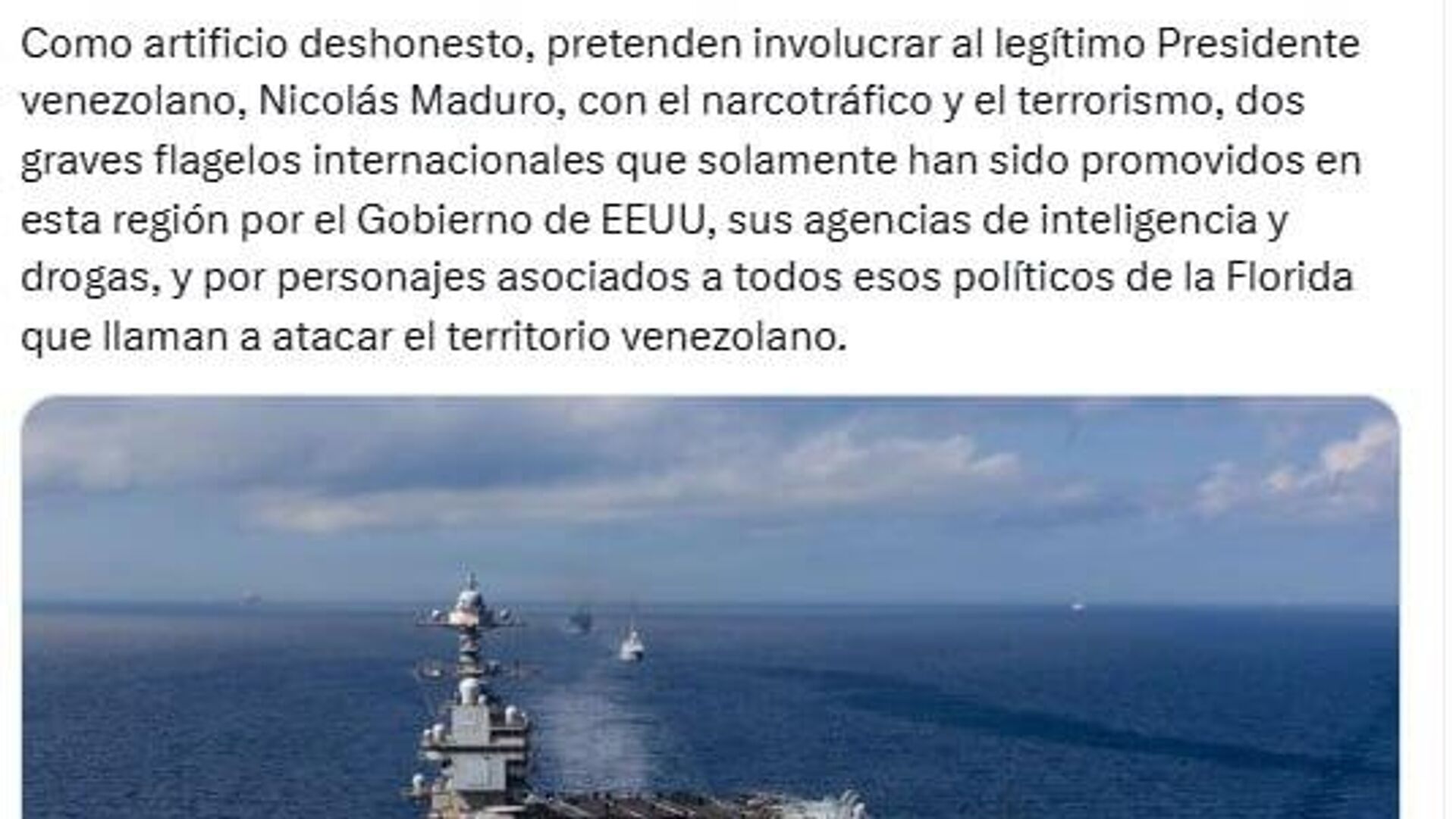 EEUU intenta justificar con falsos pretextos la agresión militar contra Venezuela, asegura el canciller cubano EEUU intenta justificar con falsos pretextos la agresión militar contra Venezuela, asegura el canciller cubano - Sputnik Mundo, 1920, 18.11.2025