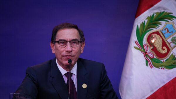 Martín Vizcarra, entonces presidente del Perú, durante su conferencia de prensa durante el segundo día de la VIII Cumbre de las Américas el 14 de abril de 2018 en Lima, Perú - Sputnik Mundo