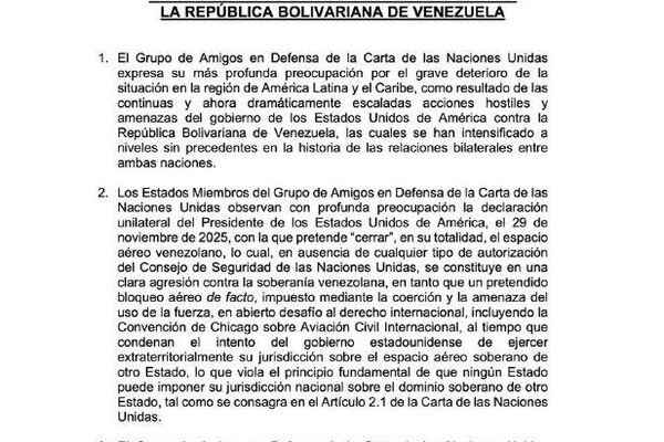 🪖 El Grupo de Amigos en Defensa de la Carta de la ONU condena el despliegue militar de EEUU en el Caribe 🪖 El Grupo de Amigos en Defensa de la Carta de la ONU condena el despliegue militar de EEUU en el Caribe - Sputnik Mundo