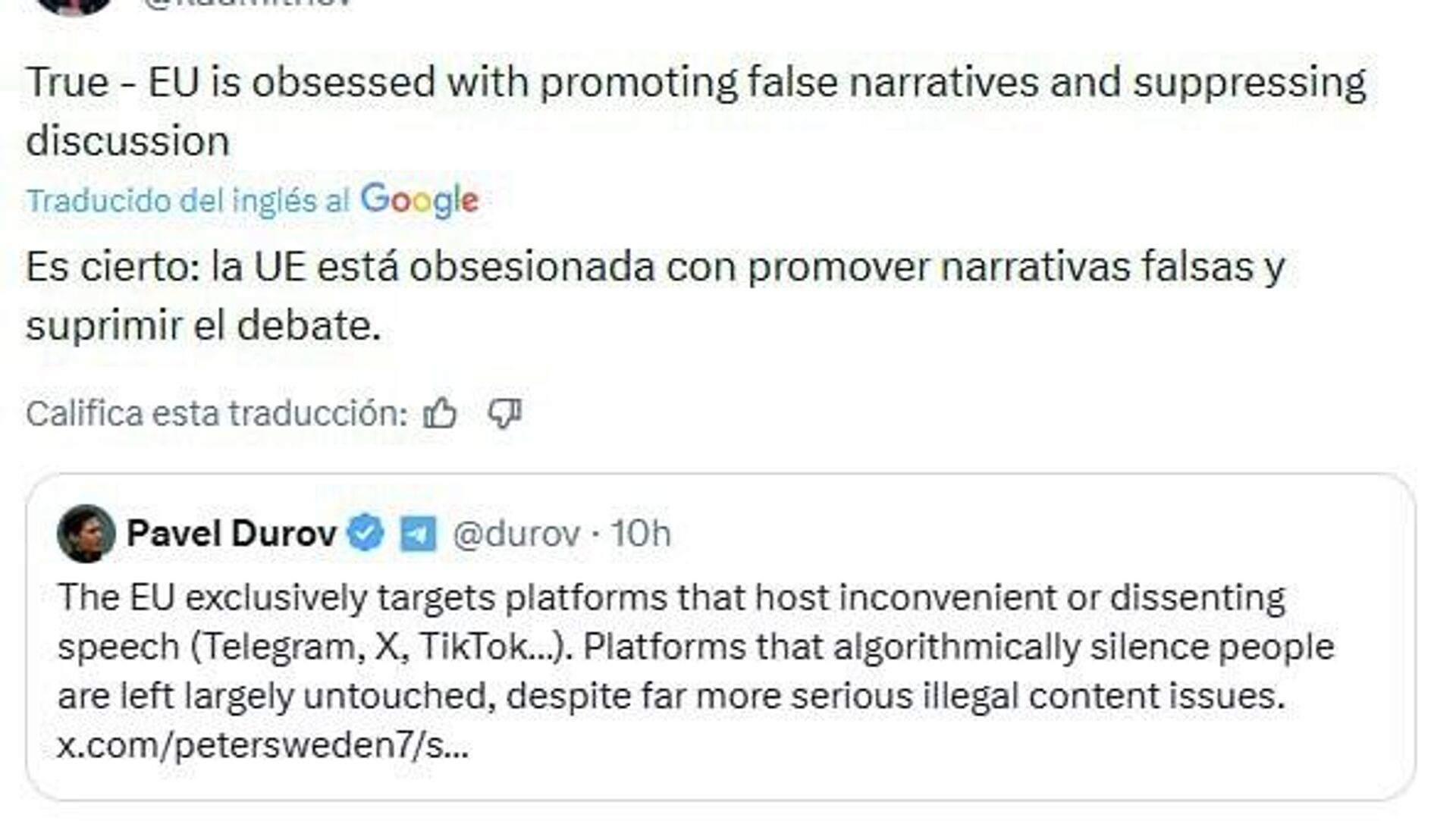 El enviado presidencial ruso denuncia la censura sesgada en la UE El enviado presidencial ruso denuncia la censura sesgada en la UE - Sputnik Mundo, 1920, 06.12.2025