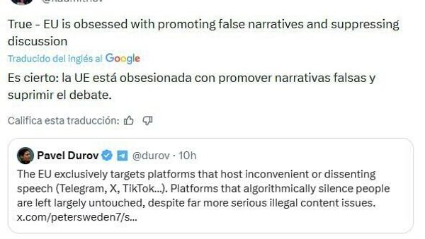 El enviado presidencial ruso denuncia la censura sesgada en la UE - Sputnik Mundo