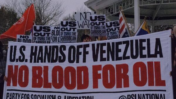 🪧 Protestan afuera de la Casa Blanca contra el asedio de EEUU a Venezuela - Sputnik Mundo