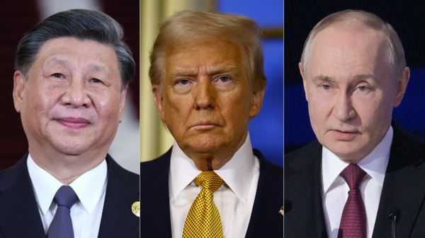El presidente de la República Popular China, Xi Jinping, el mandatario de EEUU, Donald Trump, y el presidente de Rusia, Vladímir Putin - Sputnik Mundo