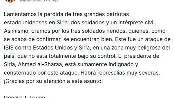 Trump promete represalias tras el ataque de ISIS* en Palmira - Sputnik Mundo