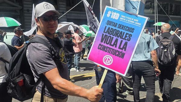 Manifestación sindicalista en Buenos Aires, Argentina. Manifestación sindicalista en Buenos Aires, Argentina. - Sputnik Mundo