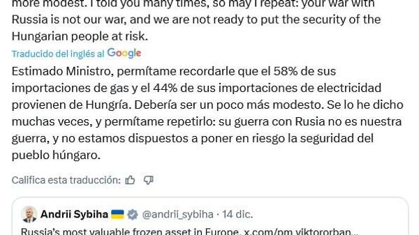 Debería mostrar algo más de modestia, aconseja Hungría a Ucrania - Sputnik Mundo