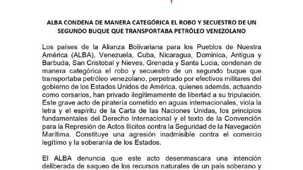 El ALBA-TCP condena incautaciones de buques petroleros en el Caribe - Sputnik Mundo