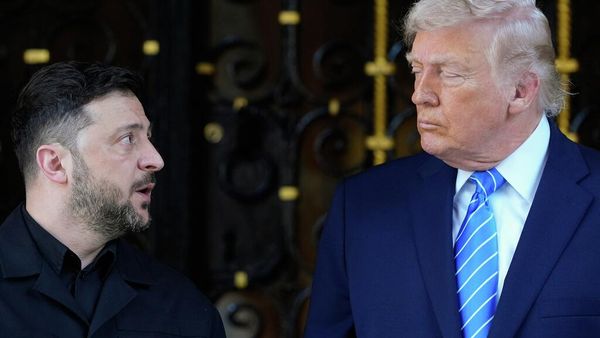 Zelenski y Trump en Mar-a-Lago. - Sputnik Mundo