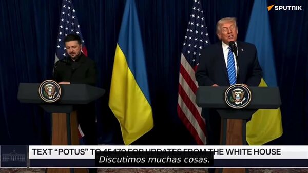 El presidente de Estados Unidos, Donald Trump, dio un mensaje tras su reunión con Volodímir Zelenski - Sputnik Mundo
